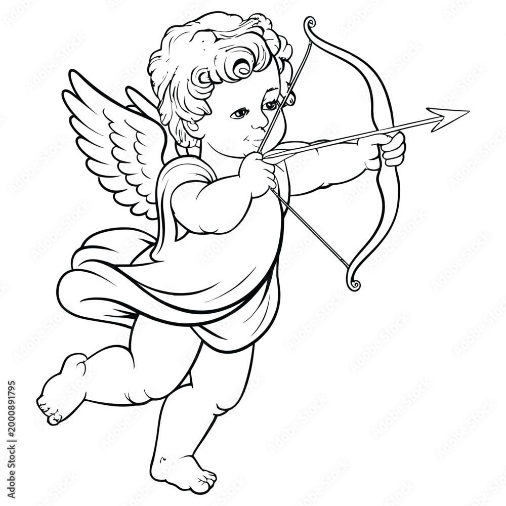 Fototapeta premium cupid with bow and arrow