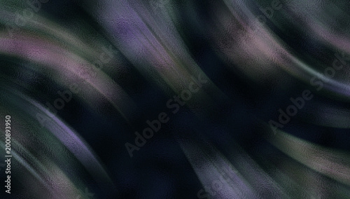 Foto A dark abstract background featuring wavy purple and green lines on a black base, creating a dynamic and mysterious visual effect