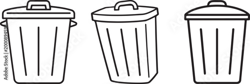 Modern glyph trash icon clean minimal design for web app interface use vector