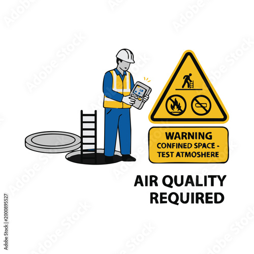 Manhole confined space air quality test safety procedure