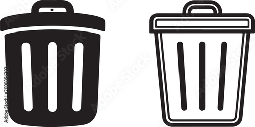 Modern trash can icon with minimal clean design for web app and interface use vector art