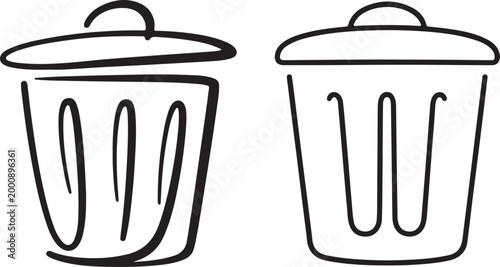 Modern trash symbol icon clean minimal style for app web interface use vector