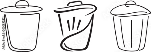 Clean trash icon modern minimal style for interface web and mobile app use vector
