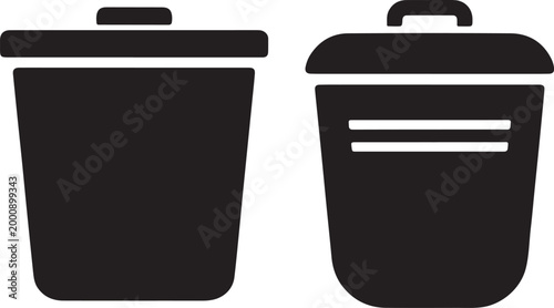 Minimal recycle trash can icon modern clean vector for web app interface use