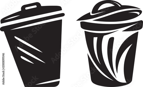 Modern delete bin icon with minimal clean look for web and app interface use