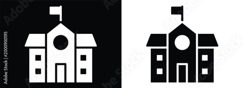 School monochrome glyph style