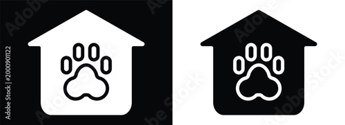 Animal Shelter monochrome glyph style