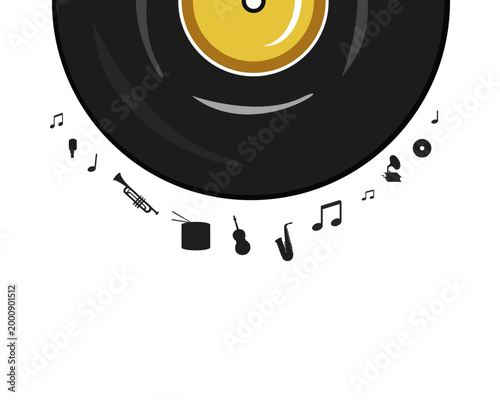 2026-04-27 235246.png.mp4
Black vinyl record with floating music notes and instrument icons on white background, retro music concept illustration for audio branding, posters, playlists and entertainme