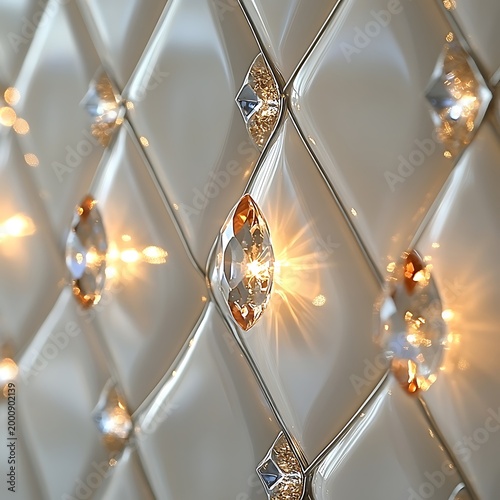 Intricate golden spider web with dewdrops in morning light