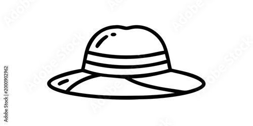 Simple summer sun hat illustration, vector