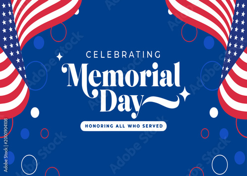 Patriotic Memorial Day vector design for poster, card, background honoring fallen heroes with remembrance and respect.