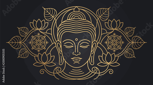 Buddhist Temple Vesak Candle Ceremony Vector Illustration