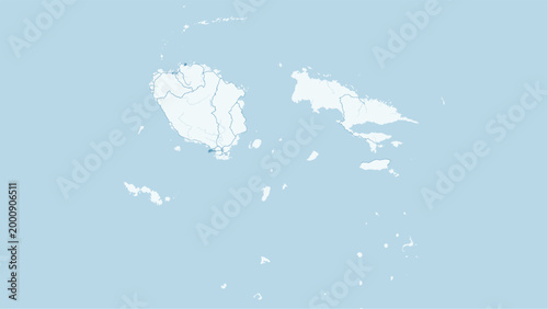 Modern minimalist vector map of Fiji Islands. High-quality SVG illustration of Viti Levu, Vanua Levu, and South Pacific archipelago coastline for travel posters and infographics.