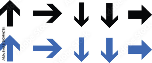Blue arrow directional indicators on black background