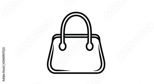 Handbag silhouette black outline on white background high quality professional detailed