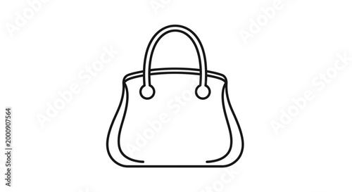 Handbag silhouette black outline on white background high quality professional detailed