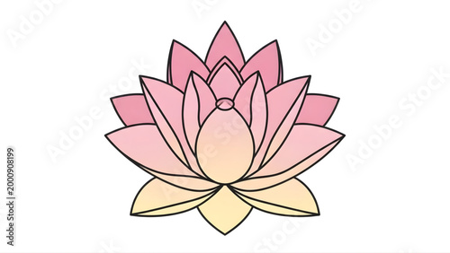 Lotus Flower Icon with Clean Symmetrical Design