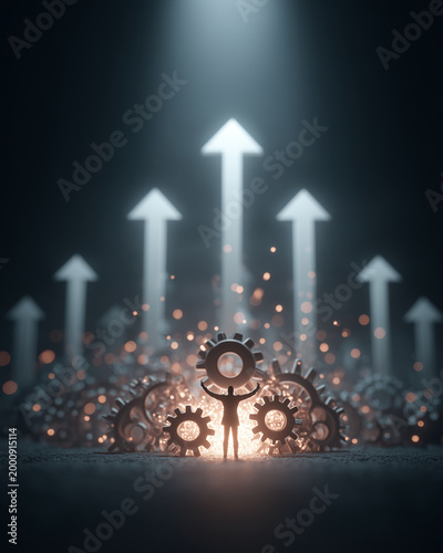 AI generated business productivity concept