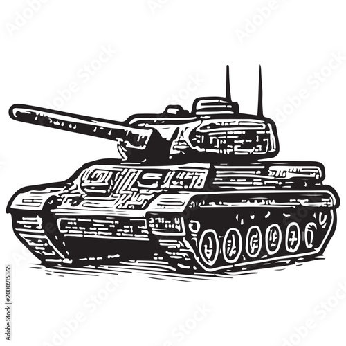 Modern Battle Tank Advanced Armored Combat Vehicle Heavy Military Defense Equipment
