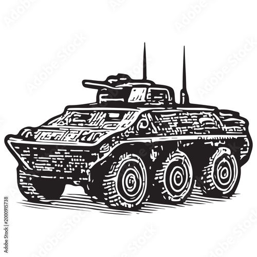 Wheeled Armored Personnel Carrier APC Military Transport Combat Vehicle Defense