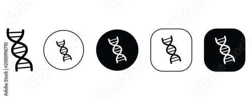 DNA helix icons in various shapes and colors for genetic concepts