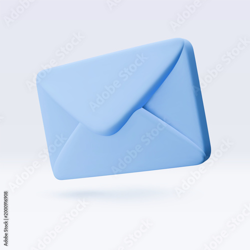 Vector 3d render envelope icon set isolated on white. Message notification, mail, newsletter subscriptions, business documents, email services. Cute illustration for banner, web, social media, app