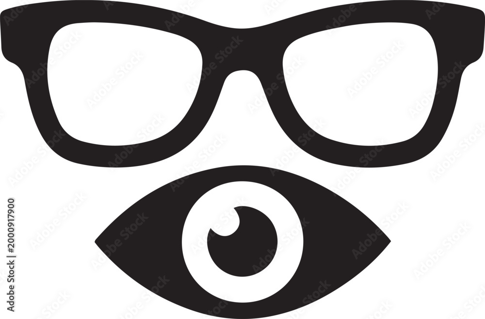 Fototapeta premium glasses, eye, icon. logo Vector Black silhouettes
