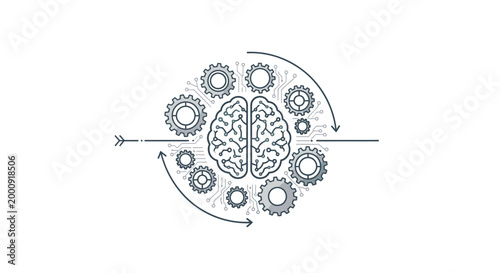 Artificial Intelligence Network Concept with Human Brain