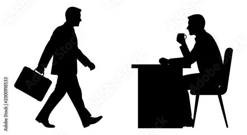 A job interview scene featuring a candidate and an interviewer in a professional setting Vector, illustration