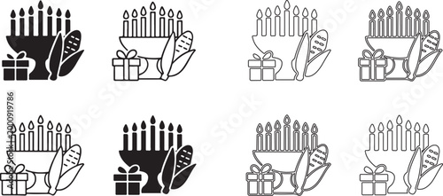 Kwanzaa Tradition Illustration Design, Kwanzaa Tradition Illustration Design icon, african tradition concept, cultural heritage, festive celebration, kwanzaa symbols, community unity, holiday design