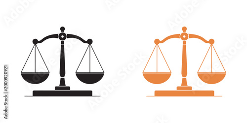 Balance Scale, minimalist illustration empty bowls safety cones risk assessment decision making workplace safety business education concept vector set