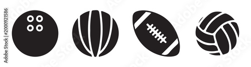 Set of sport balls and equipment on white background.