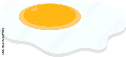 Flat Design Fried Egg Icon