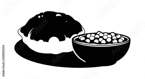 vector illustration of a chocolate cake isolated on a white background
