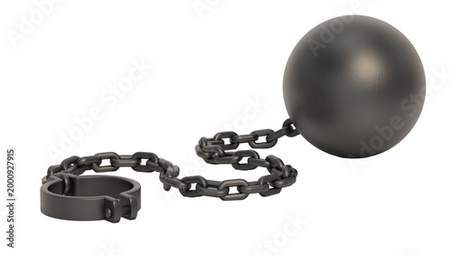 Foto Ball and chain isolated on transparent background