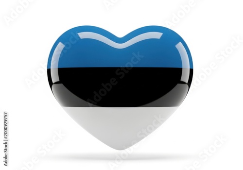 Free Download Glossy heart shape with the national flag of estonia, isolated on white background - GFXLoad