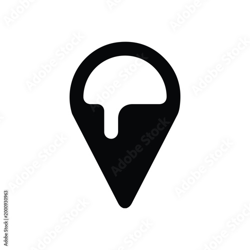 Ice cream icon, cone, cold, cool, dessert, food and drink