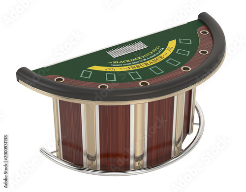 Blackjack table isolated on transparent background. 3D illustration