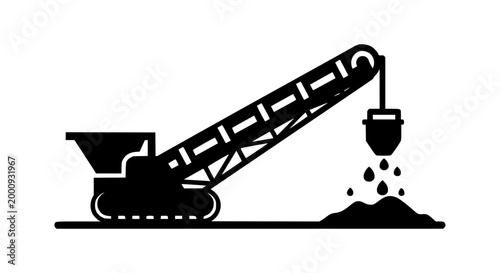 Conveyor Belt System Icon for Mining and Industrial Material Handling