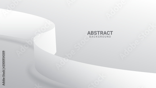 Photos Abstract white flowing curves minimalist background design with soft shadows