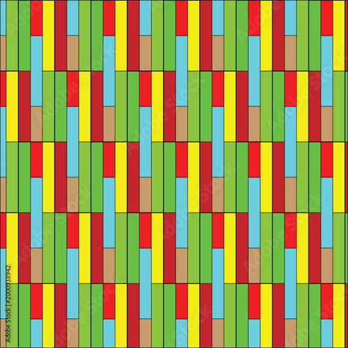 Vibrant Geometric Pattern of Vertical Multicolored Rectangles in a Seamless Abstract Mosaic Design