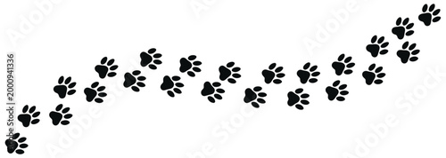 Paw print footprint icon set, dog and cat track symbols, pet and animal care concept, clean vector illustration for mobile apps, veterinary services, and pet-friendly platforms.

