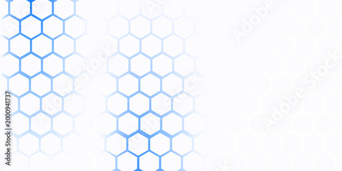 abstract hexagon background with white and blue theme