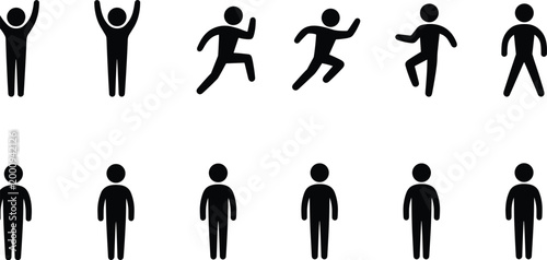 Silhouettes of diverse people standing in a row facing forward diversity