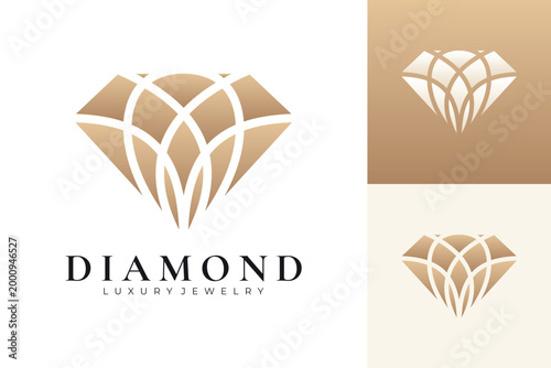 Abstract luxury diamond jewelry logo
