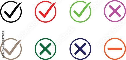Check mark icons set Vector