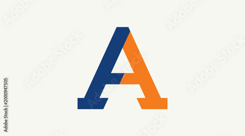 Free Download Large blue and orange letter on white background - GFXLoad