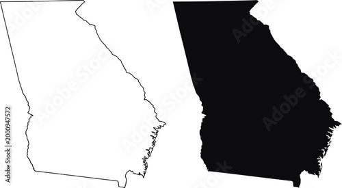 Georgia state map shape Vector