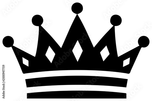 Solid black filled icon of a royal crown minimalistic design luxury symbol royalty concept graphic element simple crown shape vector illustration white background elegance power