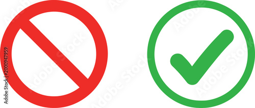 Check and cross sign icons Vector